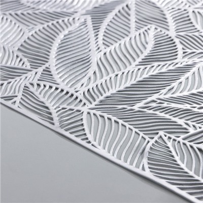 Дорожка на стол Доляна «Листопад», 30×150 см, цвет серебряный