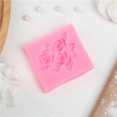 Молд Доляна «Букет роз», 4,5×5 см, цвет розовый