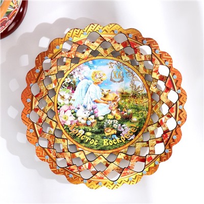 Тарелка конфетница "Ангел с ягнёнком", 19,5×19,5см
