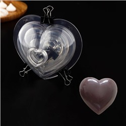 Набор молдов «Сердца», 3 шт, 11,2×10,5×9,5 / 9×7,7×6,5 / 7×5,5×4,5 см, цвет прозрачный