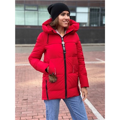 Женская зимняя куртка 2025 красная