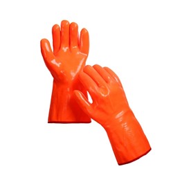 Перчатки, х/б, с нитриловым обливом, оранжевые