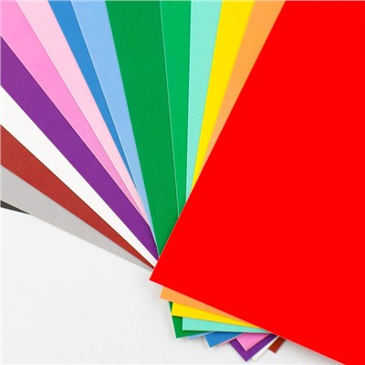 Картон цветной «Для отличной учёбы», формат А4, мелованный, 15 листов, 15 цветов.