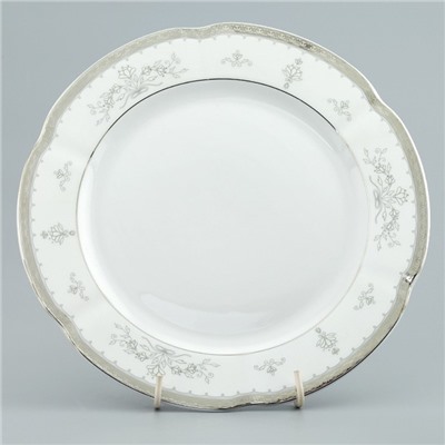 Тарелка мелкая 27 см, Bolero, декор «Платиновый узор»
