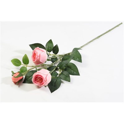 Ветка розы 3 цветка с латексным покрытием коралл