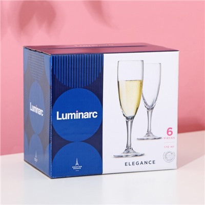 Набор бокалов для шампанского «Элеганс», 170 мл, 6 шт