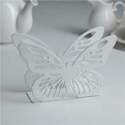 Салфетница Доляна «Бабочка», 13,5×4×9 см, цвет белый