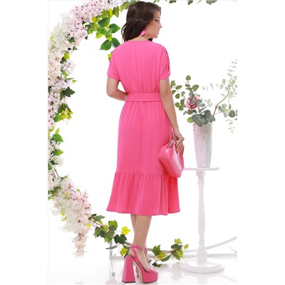 Платье розовое с запахом