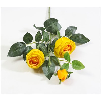 Ветка розы 3 цветка с латексным покрытием грушевая