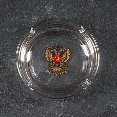 Набор «Золотой Герб России», 2 бокала для пива 300 мл, пепельница