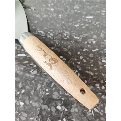 Акция! Лопатка нерж сталь 25,8 см деревянная ручка стальной Baizheng (1/144)