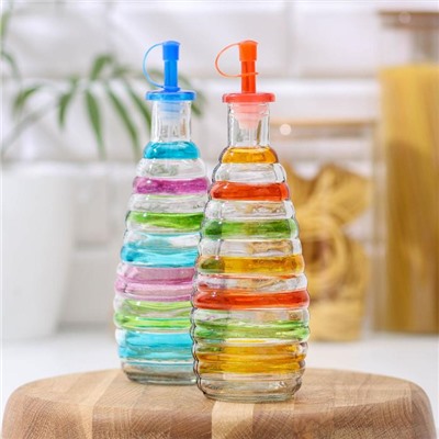 Бутыль стеклянная для соусов и масла «Перелив», 420 мл, h=23 см, цвет МИКС