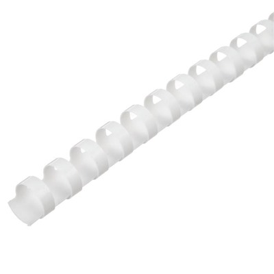 Пружины для переплета пластиковые, d=12мм, 100 штук, сшивают 56-91 лист, белые, Гелеос