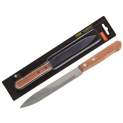 Нож нерж сталь лезвие 12,5 см 1 мм для овощей дерево ручка блистер Albero Mallony (1/144)