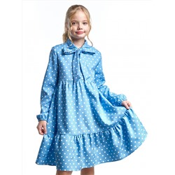 Платье (128-146см) UD 7014(7)св.голубой горох