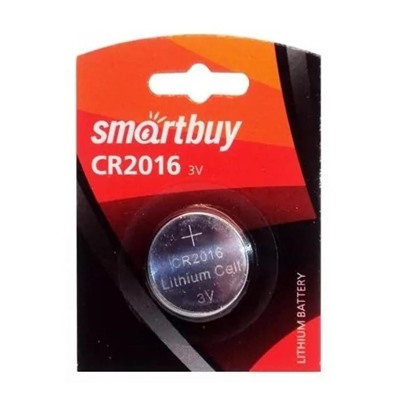 Батарейка литиевая CR2016 3V упак 1 шт Smartbuy (1/12)