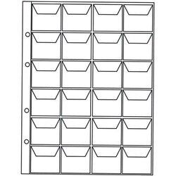 Лист для монет на 24 ячейки, формат OPTIMA (с клапанами)