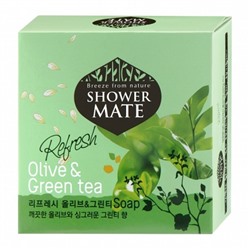 SHOWER MATE Olive Green Tea Мыло для лица и тела оливки и зеленый чай 100 г