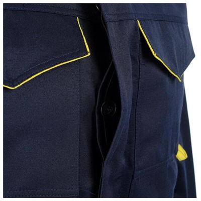 Костюм КОС 622, куртка/полукомбинезон, р. 48-50/182-188, цвет тёмно-синий с жёлтой отделкой