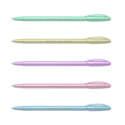 Ручка шариковая ErichKrause Neo Pastel Pearl, перламутровый корпус, игольчатый узел 0.7 мм, чернила синие, длина письма 1000 метров, цена указана 1 штуку, микс