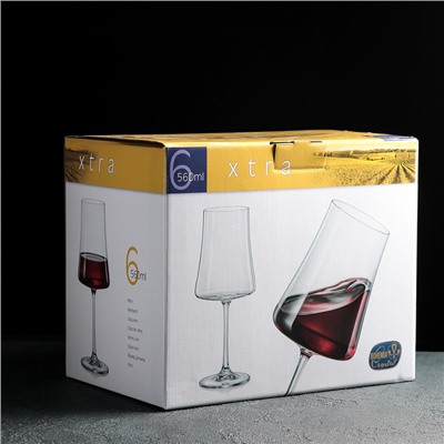 Набор бокалов для вина Bohemia Crystal «Экстра», 560 мл, 6 шт