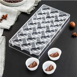 Форма для шоколада и конфет KONFINETTA «Батончик-конверт», 21 ячейка, 27,5x17,5x2,5 см, ячейка 3,7×1,5×1,5 см