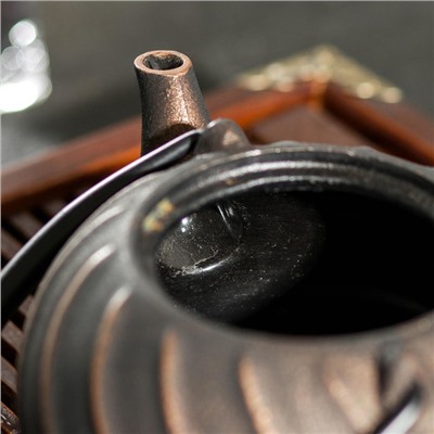 Чайник чугунный Доляна «Катсу», 850 мл, с ситом, цвет бронзовый