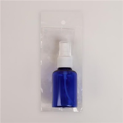 Бутылочка для хранения, с распылителем, 50 мл, цвет синий/белый