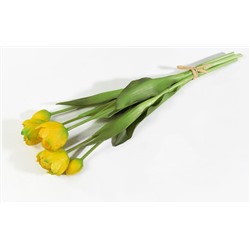 Букет открытых тюльпанов 3+2 желтые