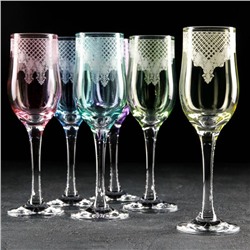 Набор бокалов для шампанского «Крокус», 200 мл, гравировка, 6 шт