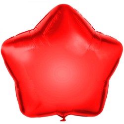 Шар фольгированный 45 см красный Звезда Серпантин (1/1000)