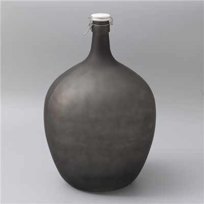 Бутыль стеклянный GJA. Марани, 25 л, с фарфоровой крышкой, с бугельным замком, цвет чёрный, 1 сорт