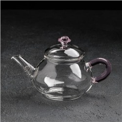 Чайник стеклянный заварочный с металлическим ситом «Валенсия с розой», 250 мл