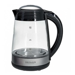 Чайник стеклянный электрический 1,7 л 2,2 кВт подсветка Delta Lux (1/6)