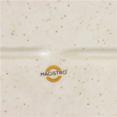 Блюдо фарфоровое сервировочное Magistro Poursephona, 37×24 см, цвет бежевый
