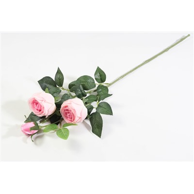 Ветка розы 3 цветка с латексным покрытием нежно- розовый
