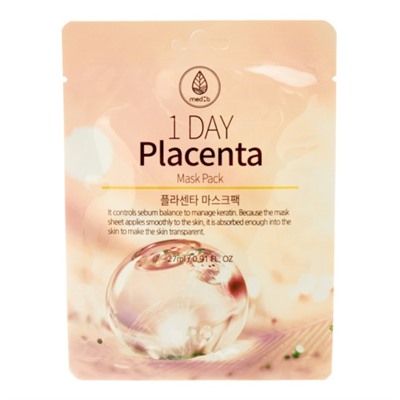 Тканевая маска для лица с экстрактом плаценты MEDB 1 Day Placenta Mask Pack