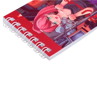 Блокнот А7, 40 листов на гребне Anime Freedom, обложка мелованный картон, МИКС