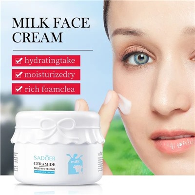 SADOER Осветляющий крем протеины молодости Ceramide Milk Whitining для всех типов кожи лица, 120гр
