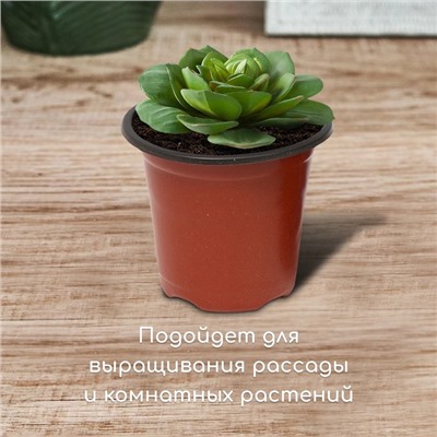 Горшок для рассады, 500 мл, d = 10 см, h = 8 см, терракот, Greengo