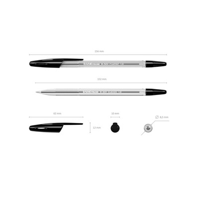 Ручка шариковая Erich Krause R-301 Classic Stick, узел 1.0 мм, чернила чёрные, длина линии письма 2000 метров, штрихкод на ручке