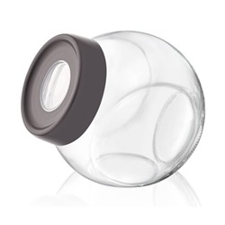 Банка стеклянная для продуктов 750 мл пласт крышка с окном черный Qlux Ideas Мфк (1/9)