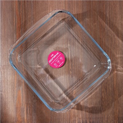 Форма из жаропрочного стекла для запекания квадратная Доляна «Лазанья», 1,6 л, 24,7×22×5,2 см
