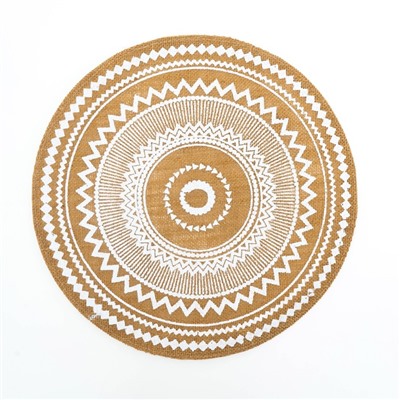 Салфетка сервировочная на стол «Африка», d=38 см, цвет белый