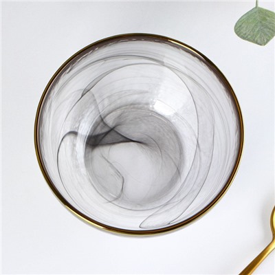 Тарелка стеклянная глубокая «Дымка», 700 мл, 15×7 см