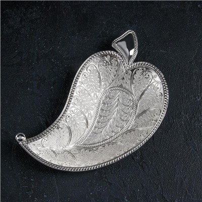 Подставка для фруктов «Лист серебро», 22×12×2,5 см, цвет серебряный
