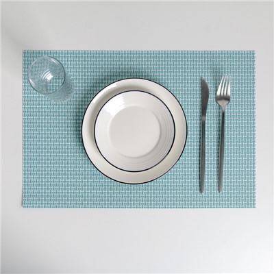 Салфетка сервировочная на стол «Плетение», 45×30 см, цвет голубой