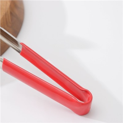 Щипцы кухонные Доляна «Краски», 27,5×6,5 см, 201 сталь, цвет красный
