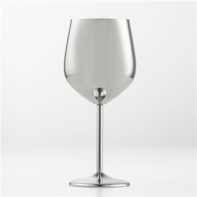 Бокал винный из нержавеющей стали, 500 мл, 21×9,5 см, для коктейлей, глянцевый, цвет серебряный