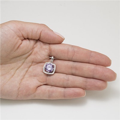 Серебряная подвеска с фиолетовым фианитом  - 1183